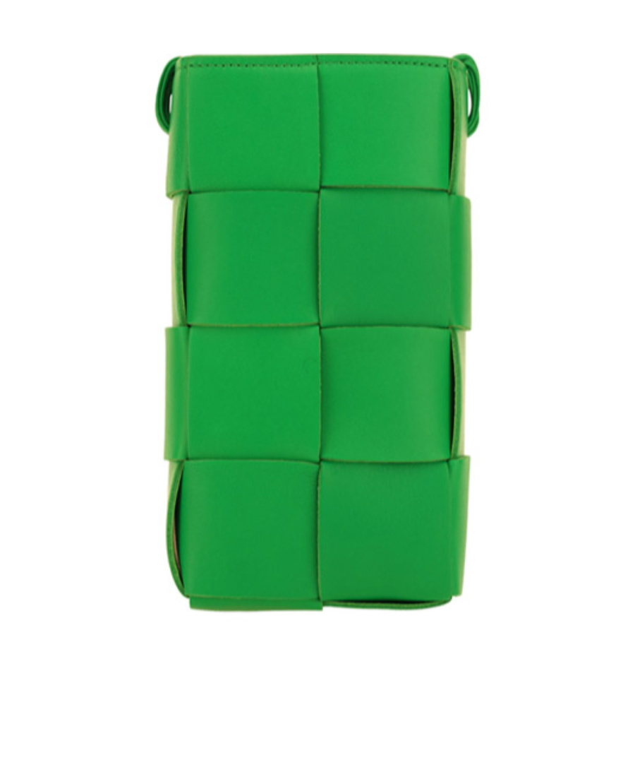 Bottega Veneta Mini Cassette Shoulder Bag In Green