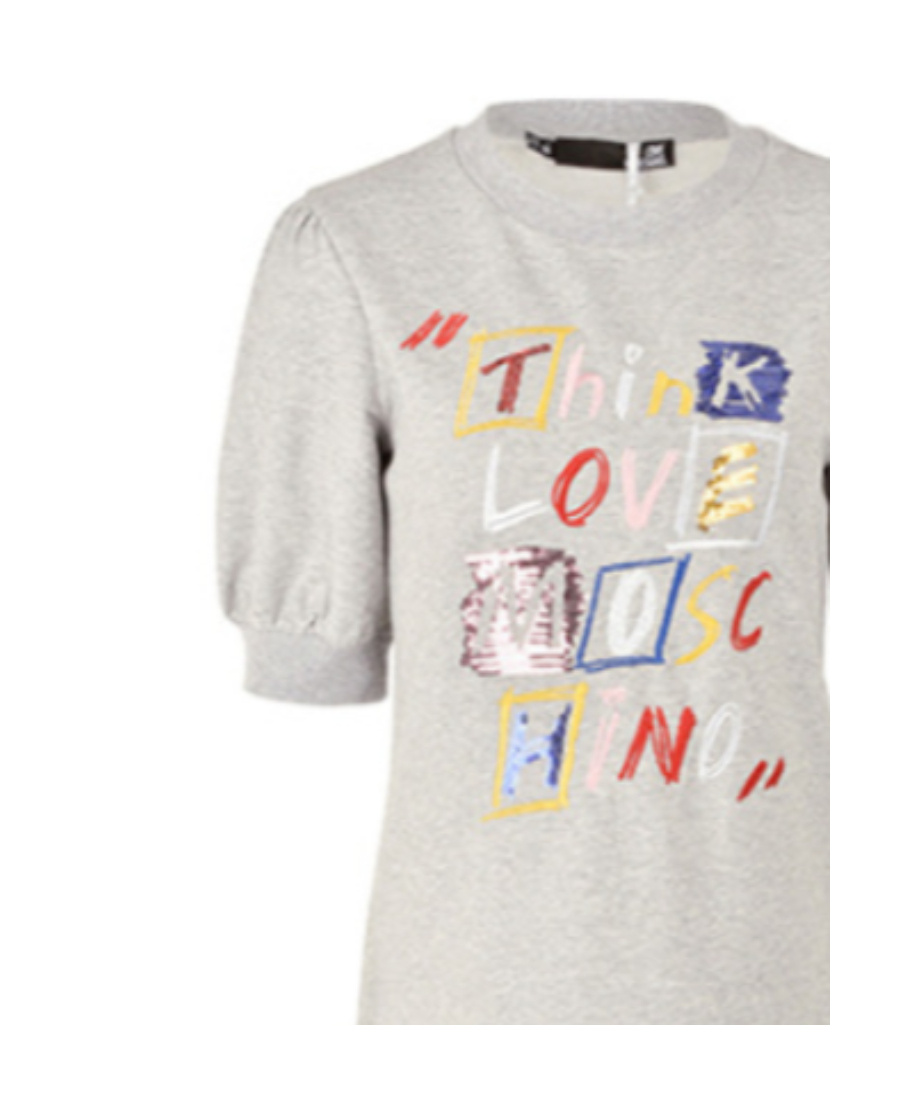 Moschino Logo Details T-shirt Dress In White