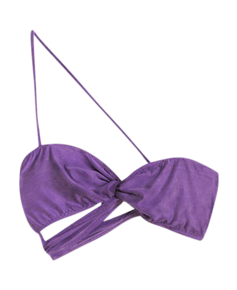 Shop Jacquemus Le Bandeau Asymmetric Top In Purple