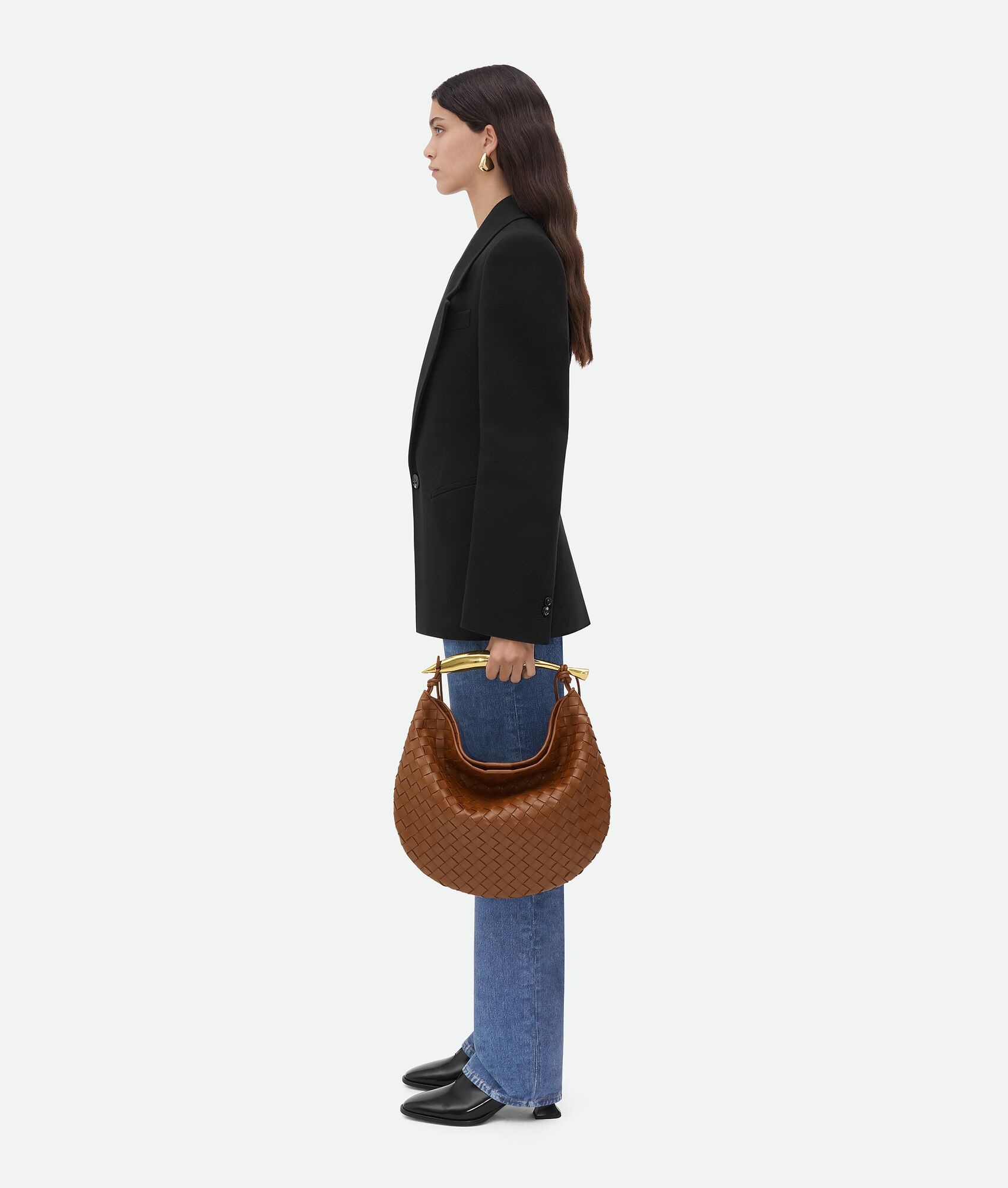 Bottega Veneta Medium Sardine Shoulder Bag In Brown