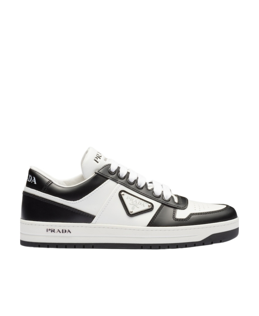 Prada Downtown Sneaker Aus Perforiertem Leder In White