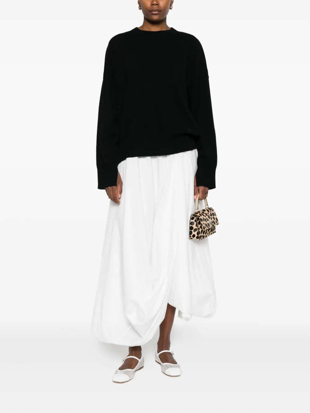 Loulou Studio Cashmere Sweater Dropped Shoulders In Black