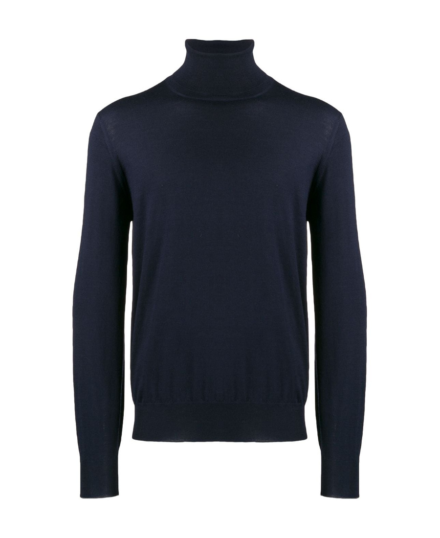 Brunello Cucinelli Knit Turtleneck Sweater Ribbed Cuffs In Black