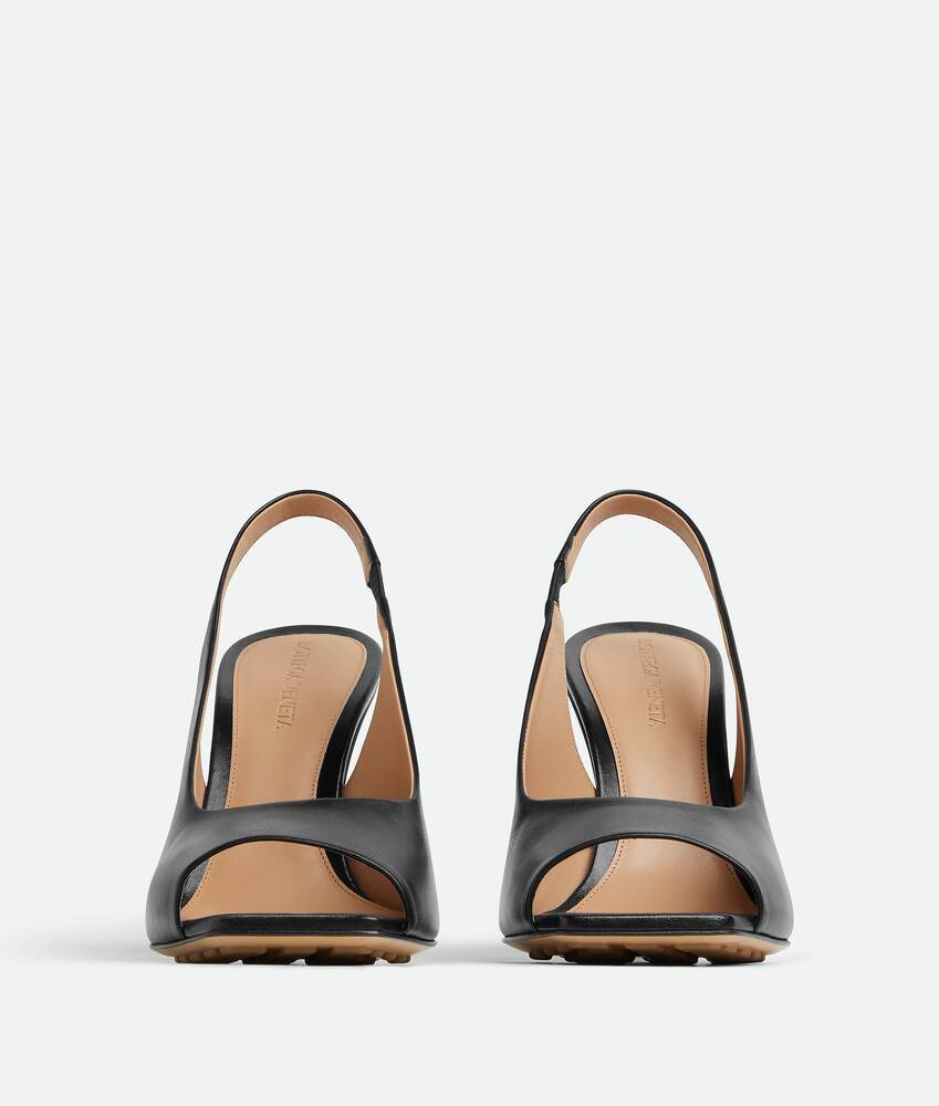 Bottega Veneta Leather Knot Slingback Heels 90 In Black