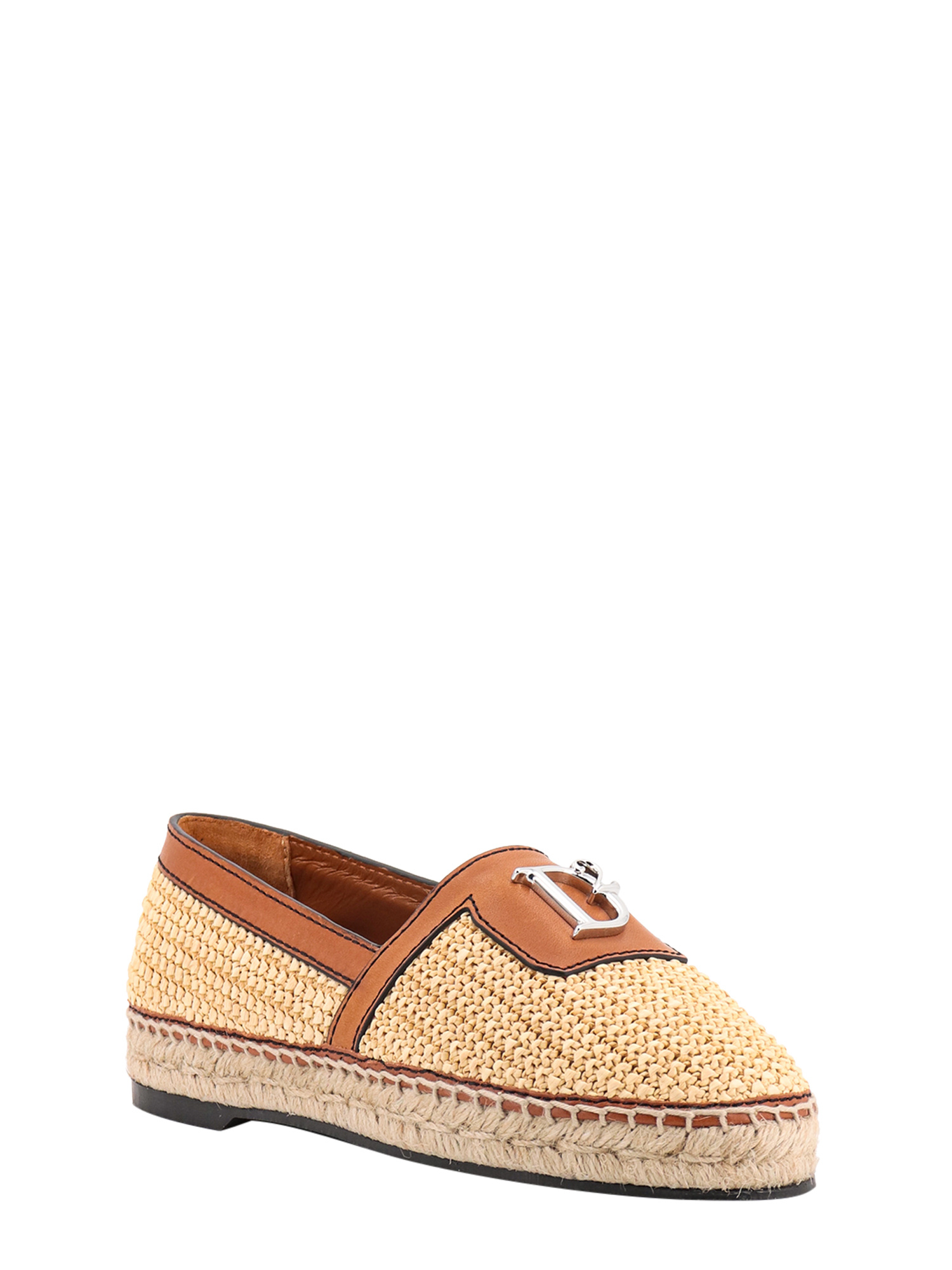 Dsquared2 Brown Cashmere Rafia Espradillas In Nude