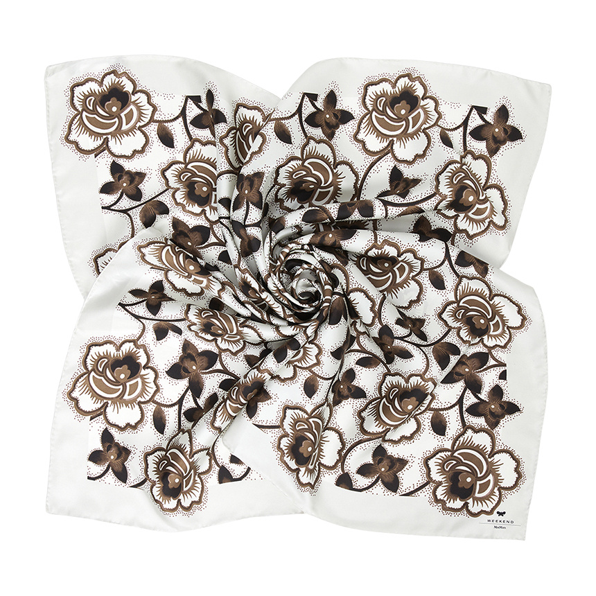 Weekend Max Mara Patterned Silk Scarves In White