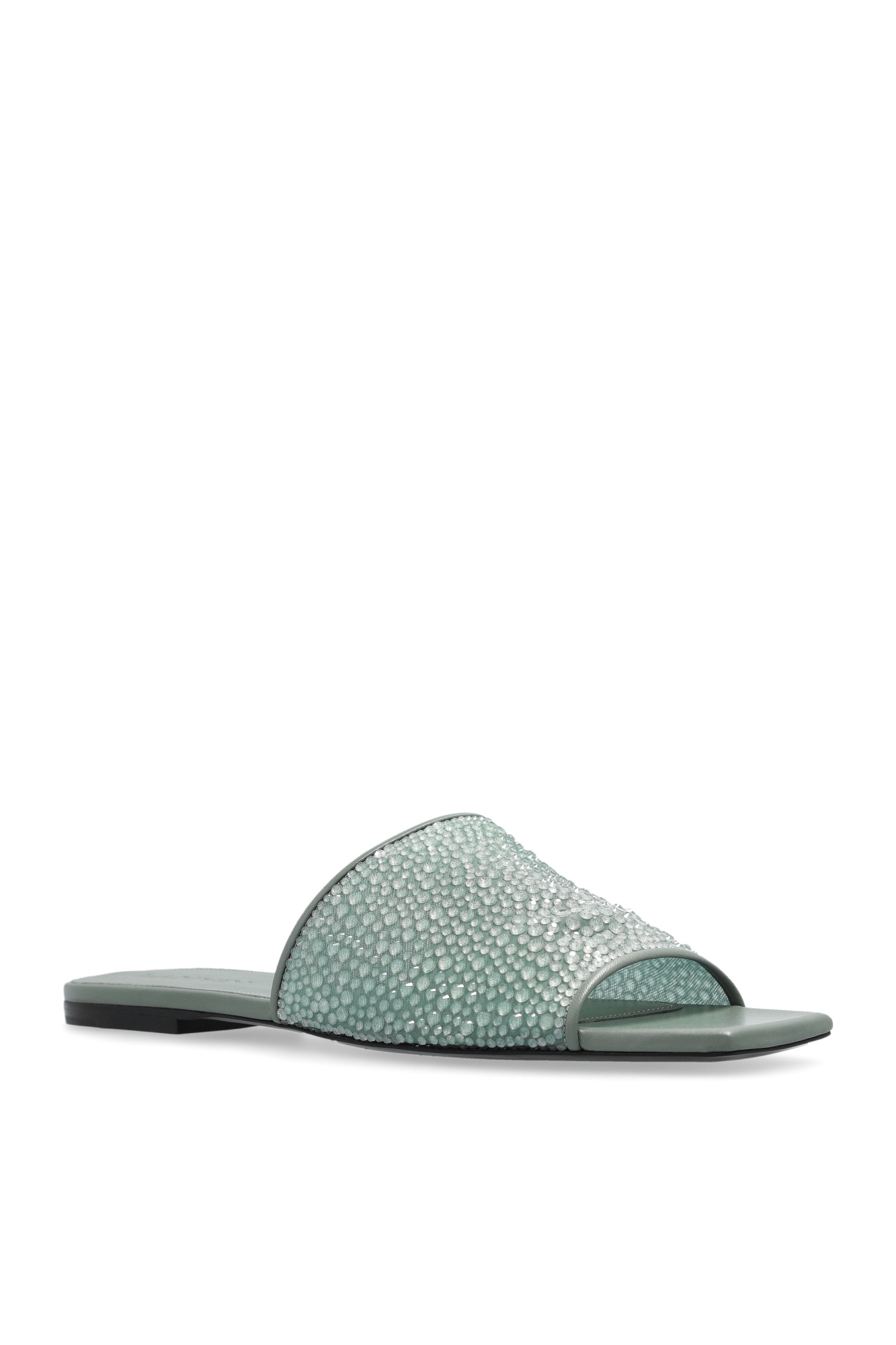 Lanvin Crystal-embellished Sandals In Green