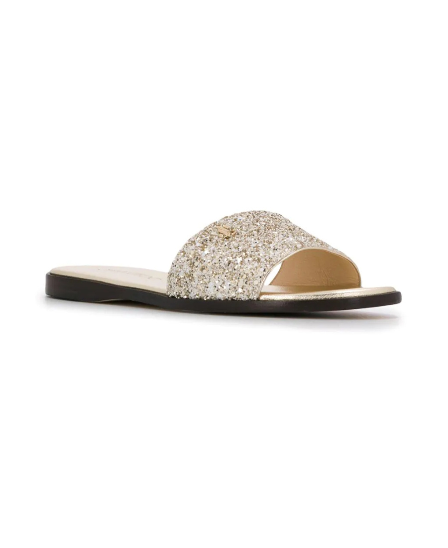 Jimmy Choo Logo Flip-flops In White
