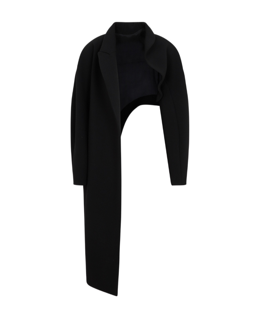 Alaïa Asymmetric Open-front Coat In Black