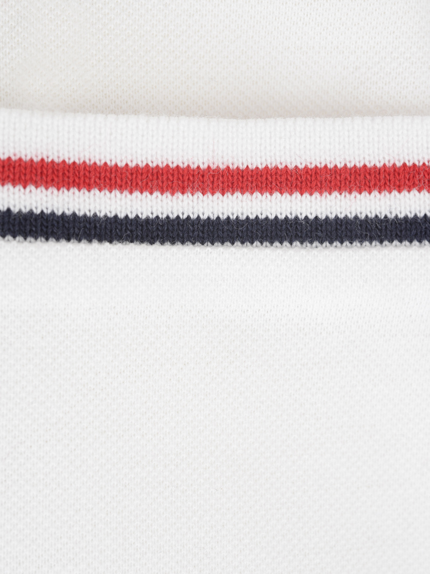 Thom Browne Cotton Polo Shirt With Ribbed Collar And Side Slits In White