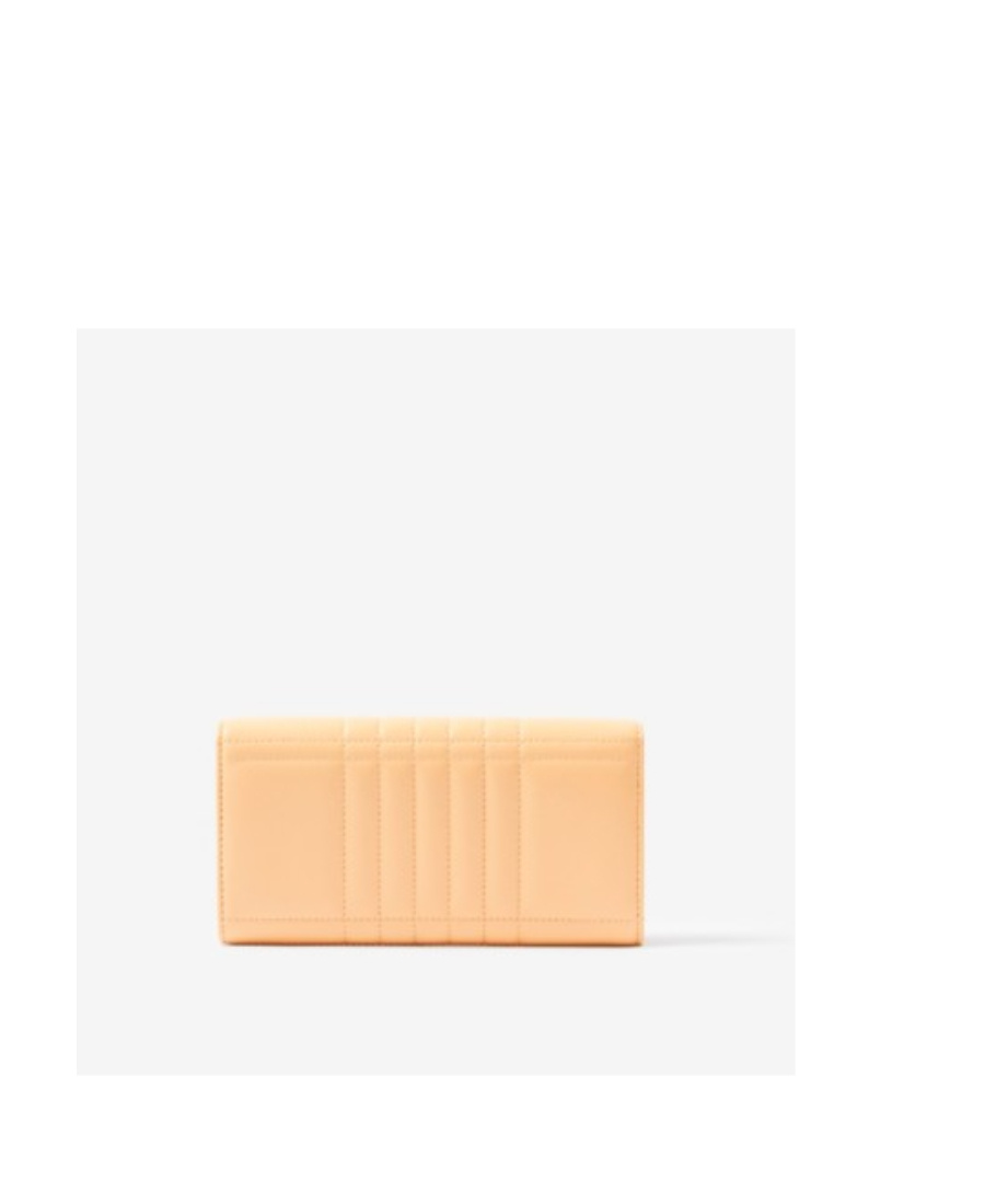 Burberry Peach Leather Lola Wallet In Nude