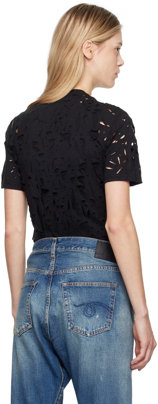 R13 Excess Distress Long-sleeved T-shirt In Multicolor