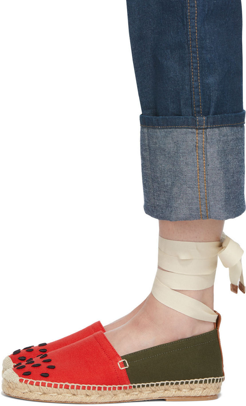 Loewe Lace Straw Shoes In Multicolor