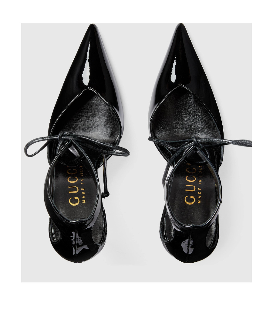 Gucci Patent-finish Pointed Pumps In Black