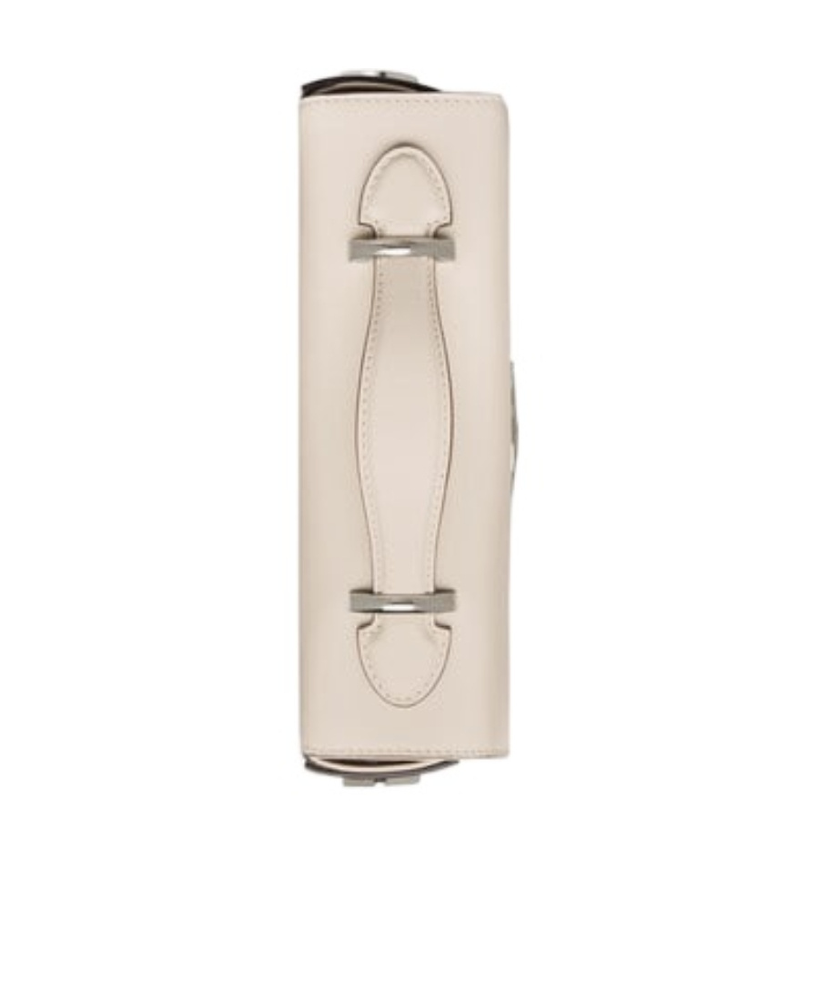 Gucci Foldover-top Leather Shoulder Bag In White