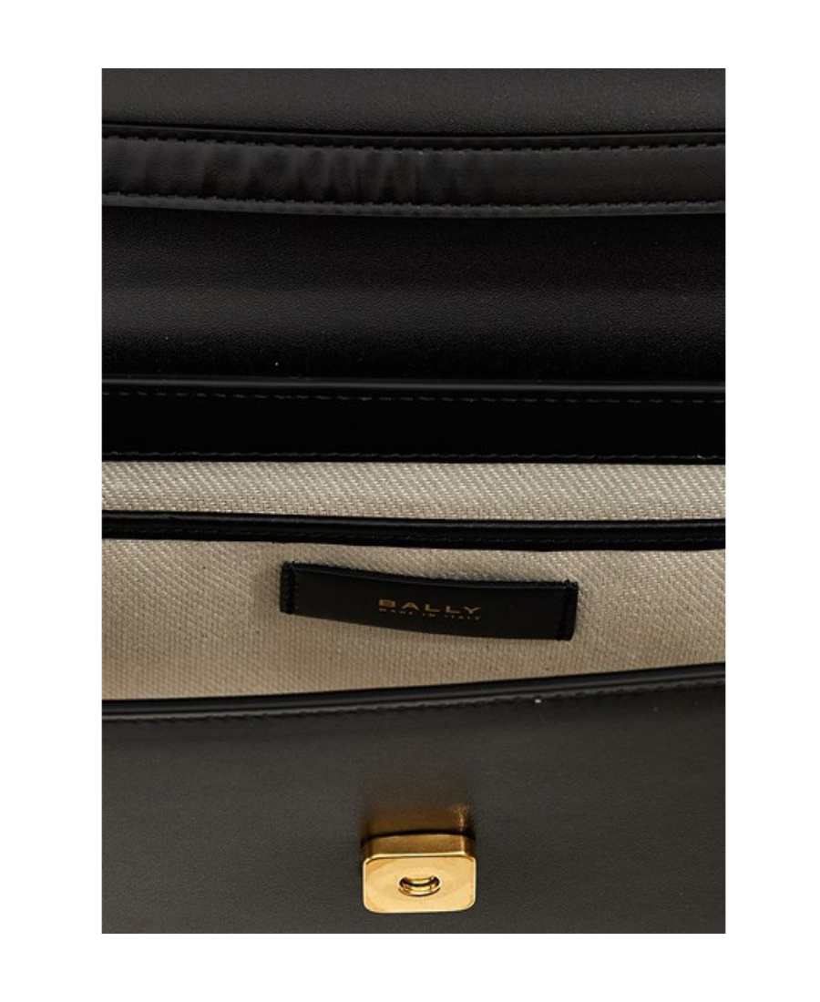 Bally Logo Plaque Shoulder Bag In Black