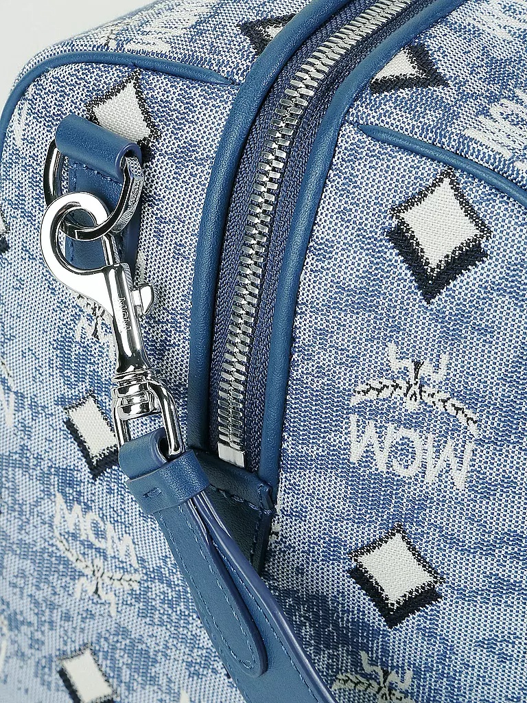 Mcm Logo Shoulder Bag In Blue