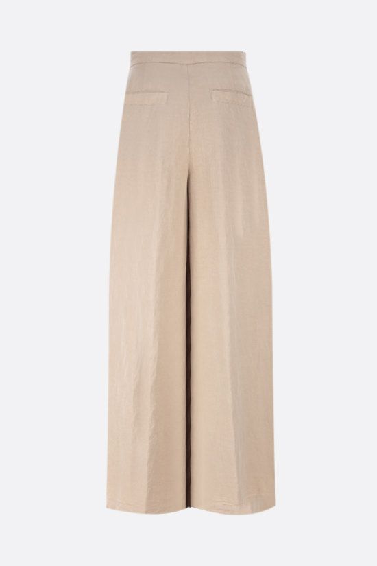 Aspesi Lyocell-blend Palazzo Trousers In Brown