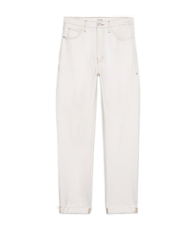 Frame Le Mec Cropped Jeans In White