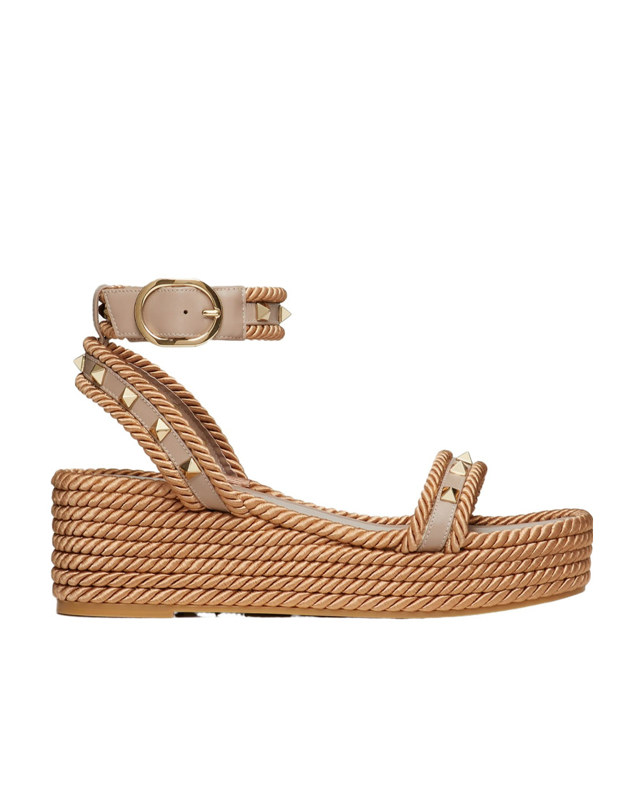 Valentino Leather Sandals In Nude