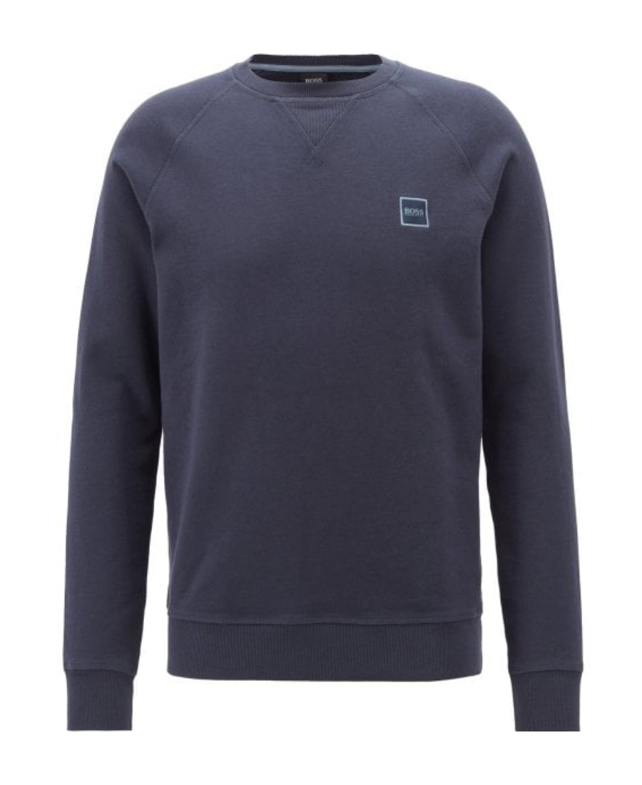 Shop Hugo Boss Embroidered Round-necked Sweater In Black