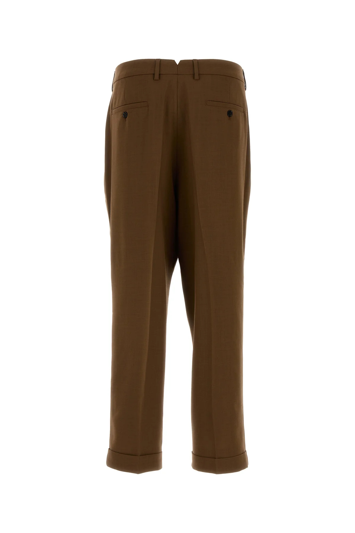 Ami Alexandre Mattiussi Tailored Wool Trousers Pleated Front In Brown