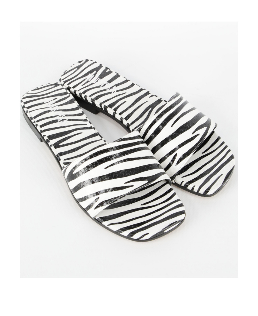 Paris Texas Rosa Zebra-print Sandals In White