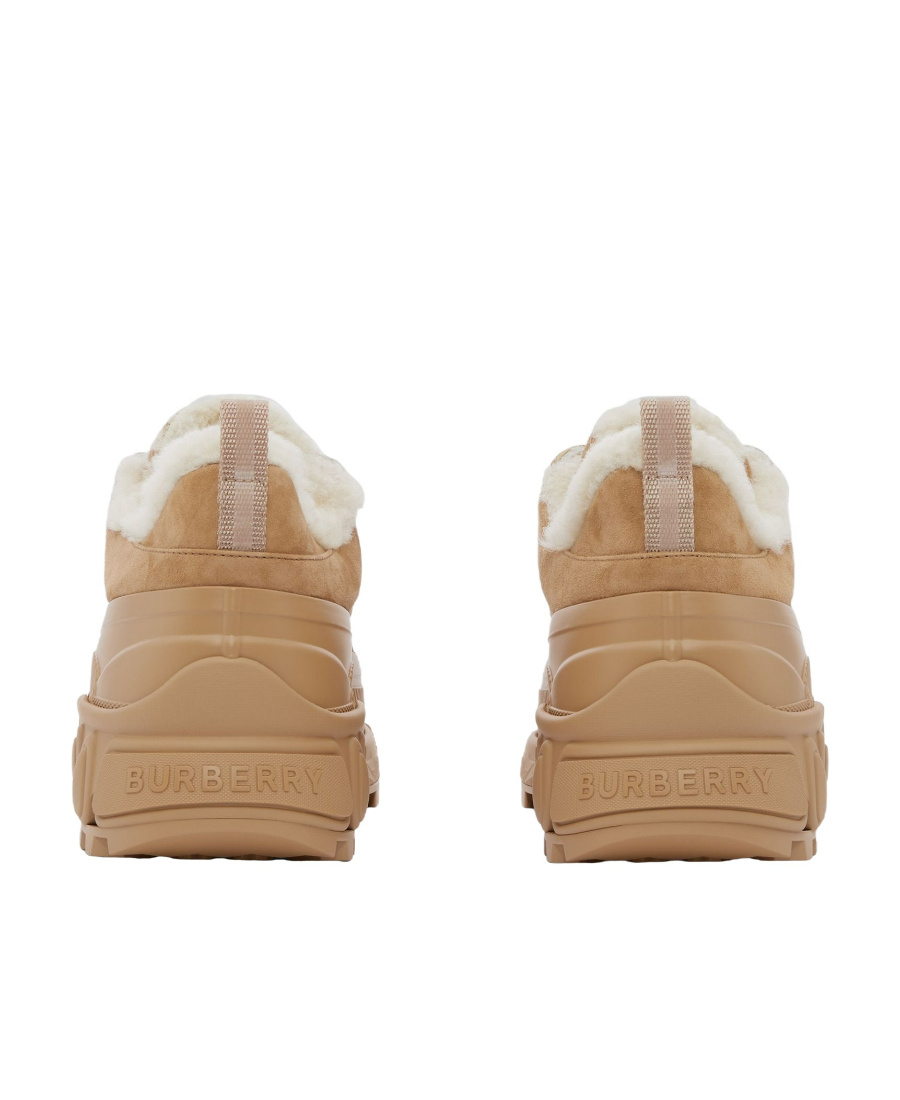 Burberry Arthur Shearling-lined Sneakers In Brown