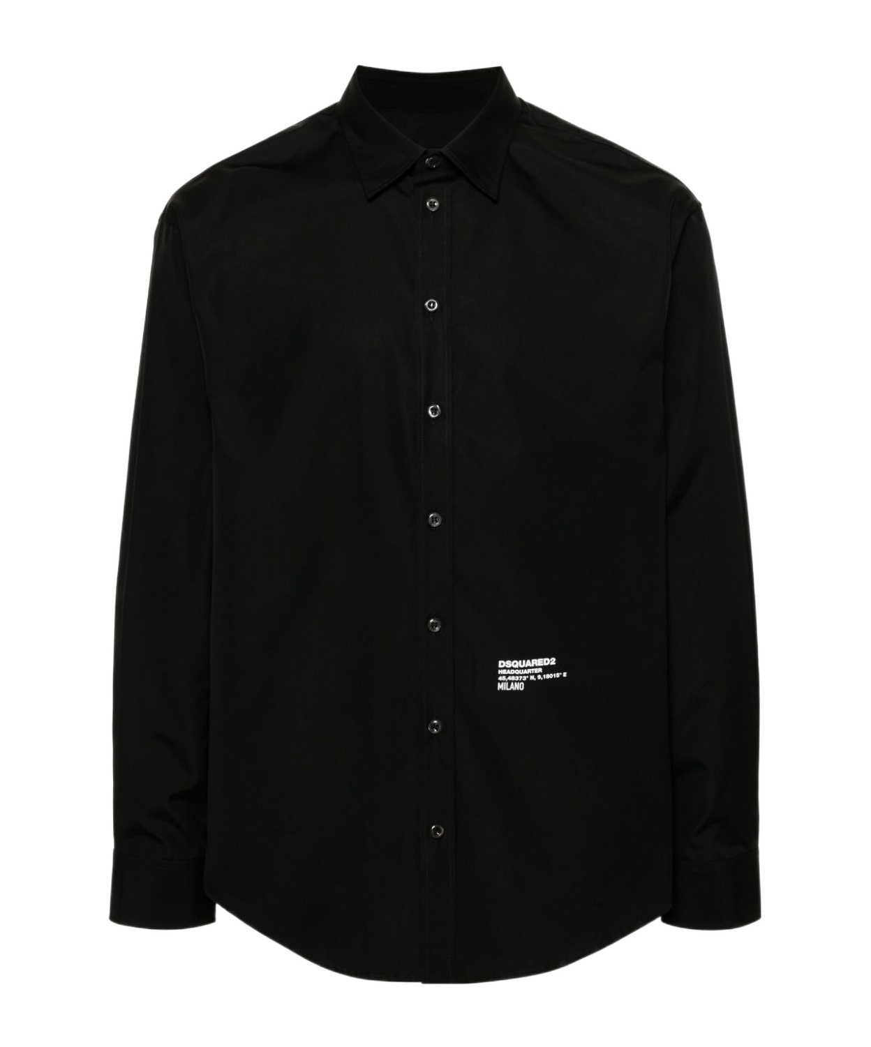 Dsquared2 D2 Headquarter Dropped Shoulder Shirt In Black