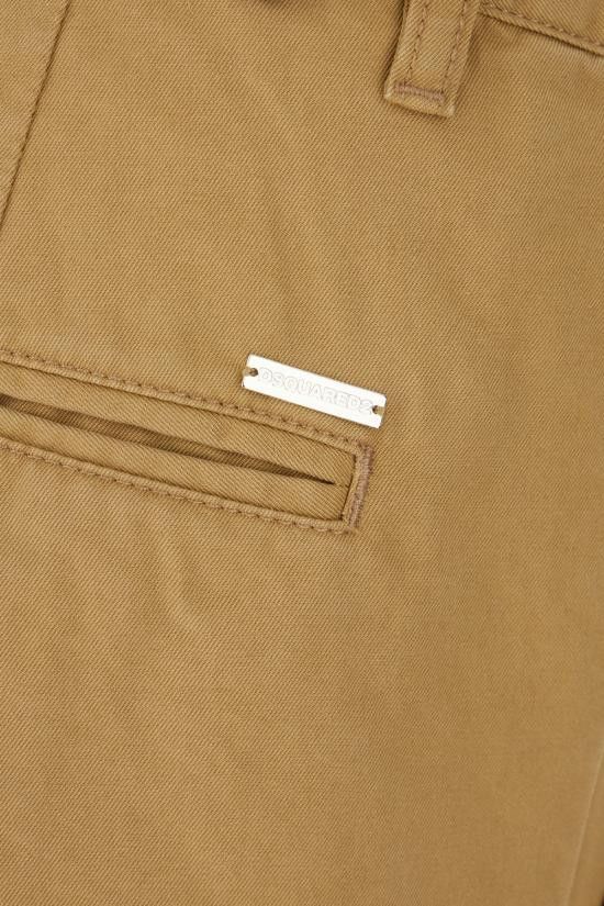 Dsquared2 Camel Cotton Chine Pant In Khaki