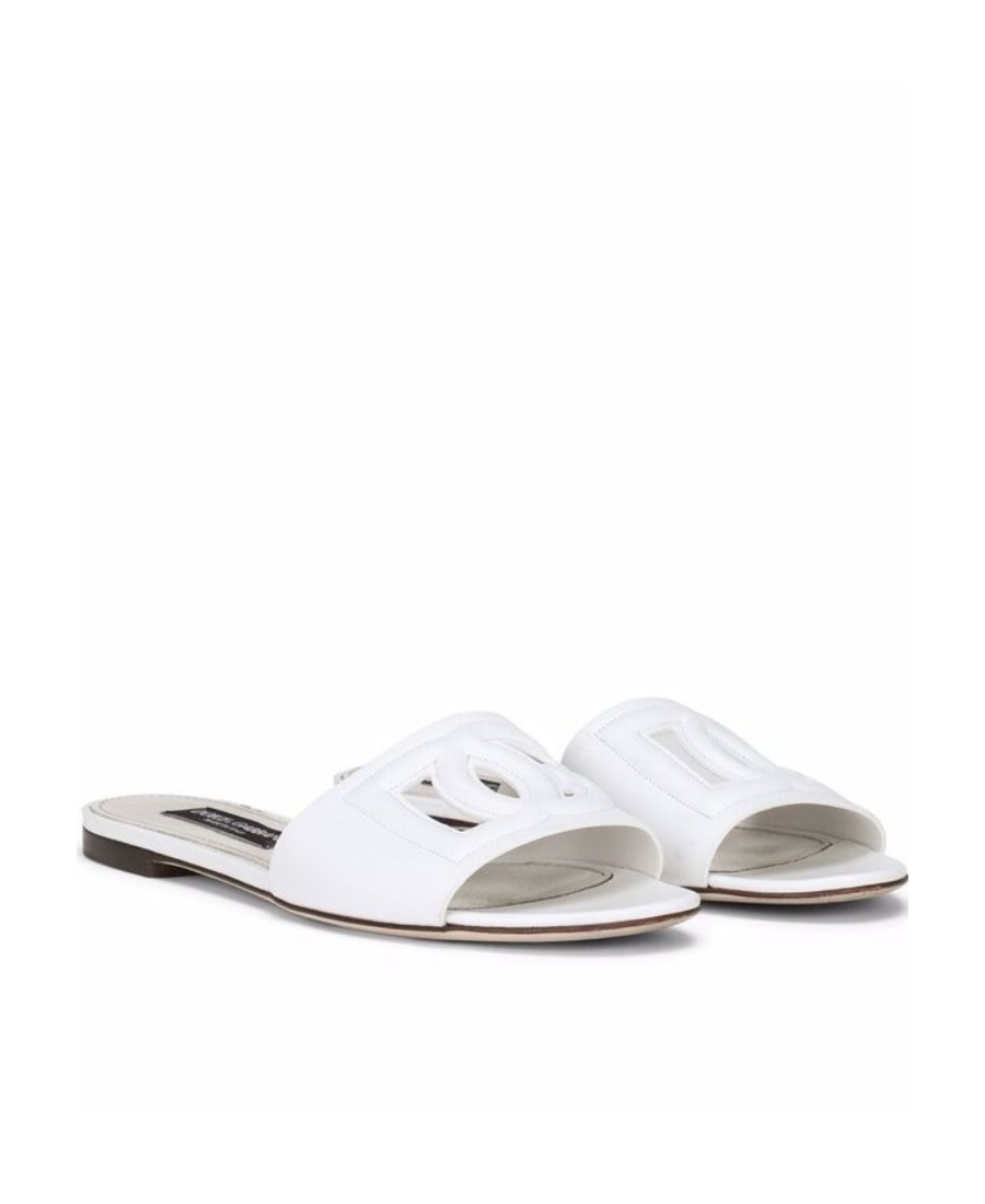 Shop Dolce & Gabbana Dg Millennials Logo Slides In White