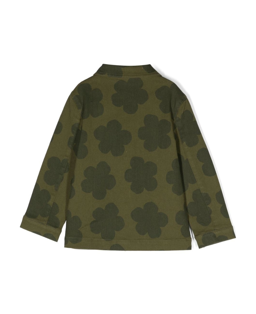 Kenzo Floral-print Denim Jacket In Green