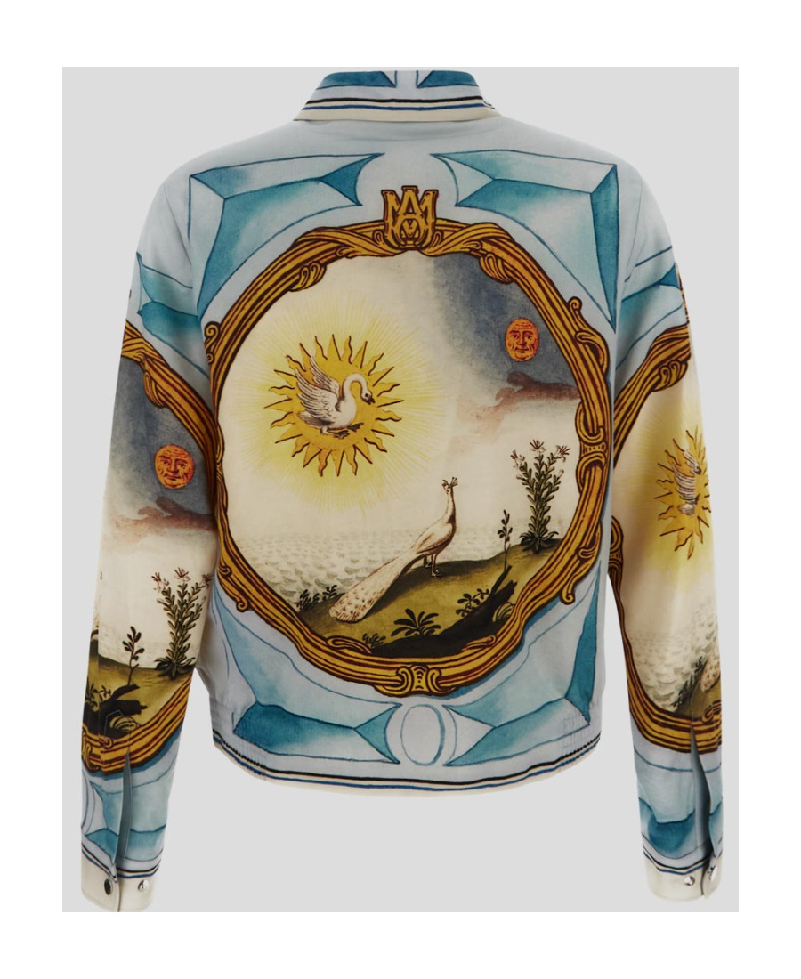 Amiri Landscape Frame Varsity Jacket In Multicolor