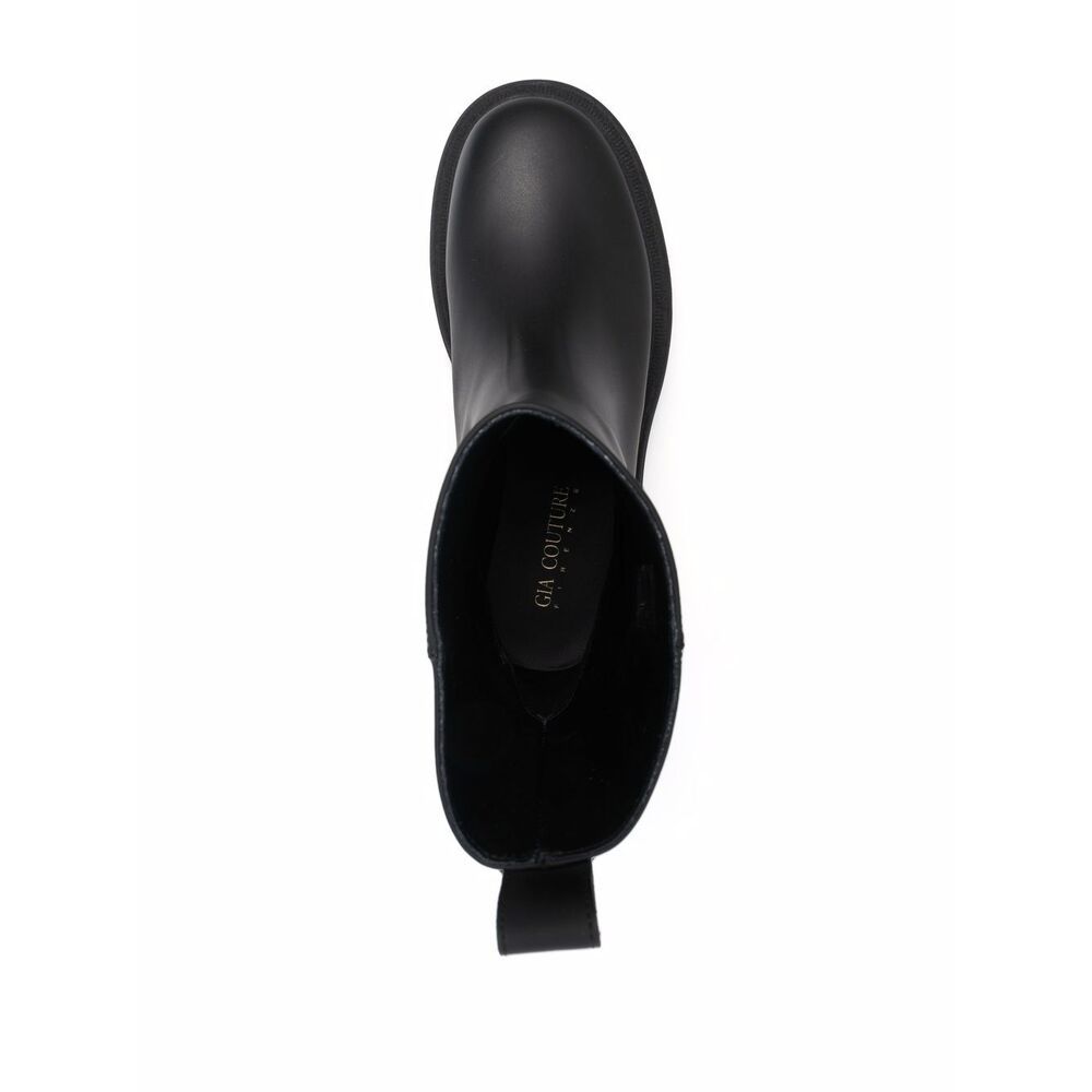 Gia Couture Marte Rubber Ankle Boots In Black