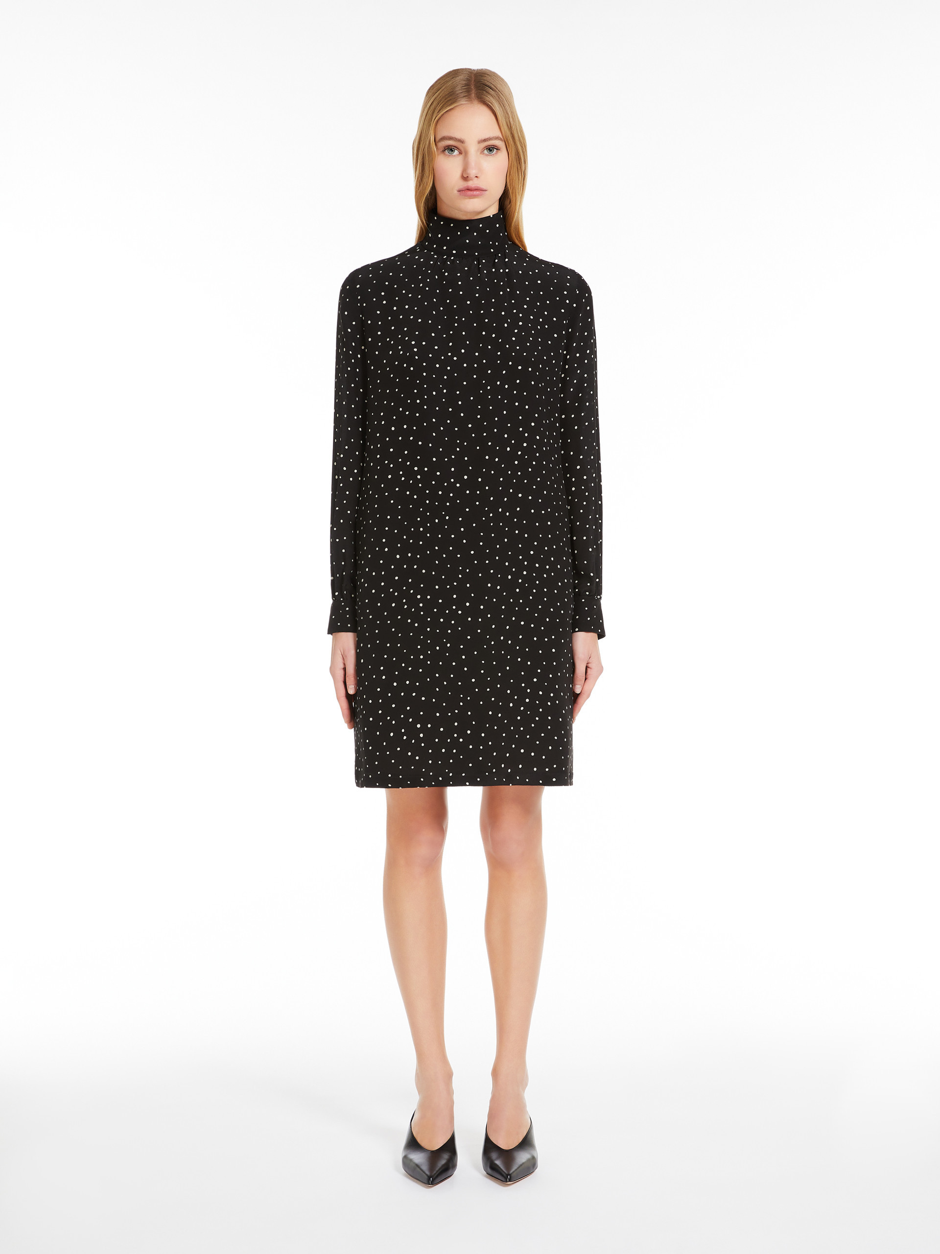 Max Mara High-necked Dress In Black