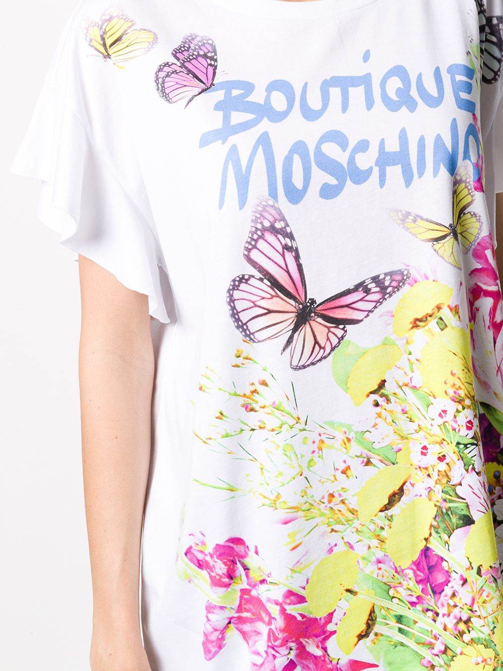 Moschino Floral Printed T-shirt In White