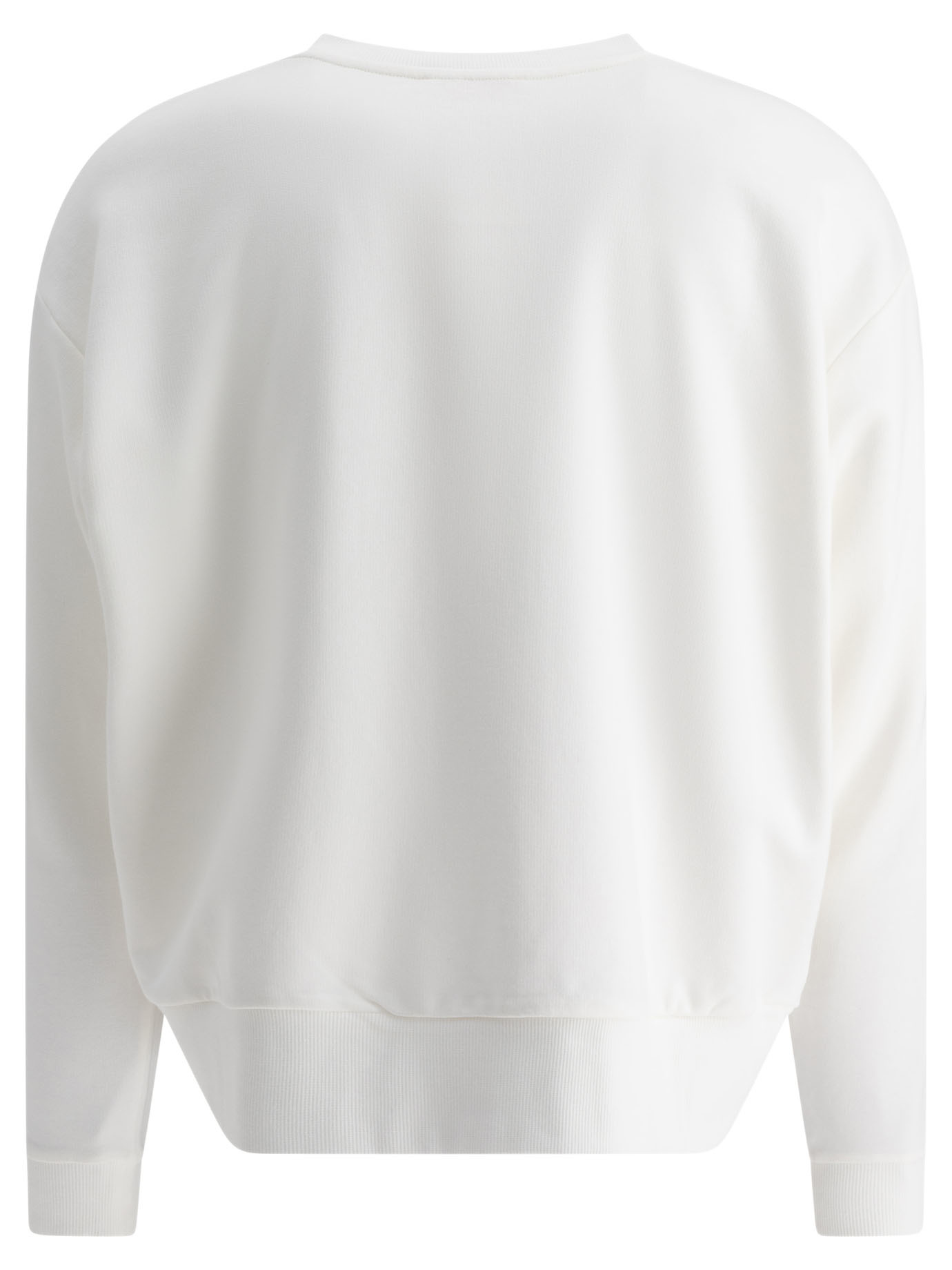Marni Cropped White Sweater With Bold Chest Patch In White