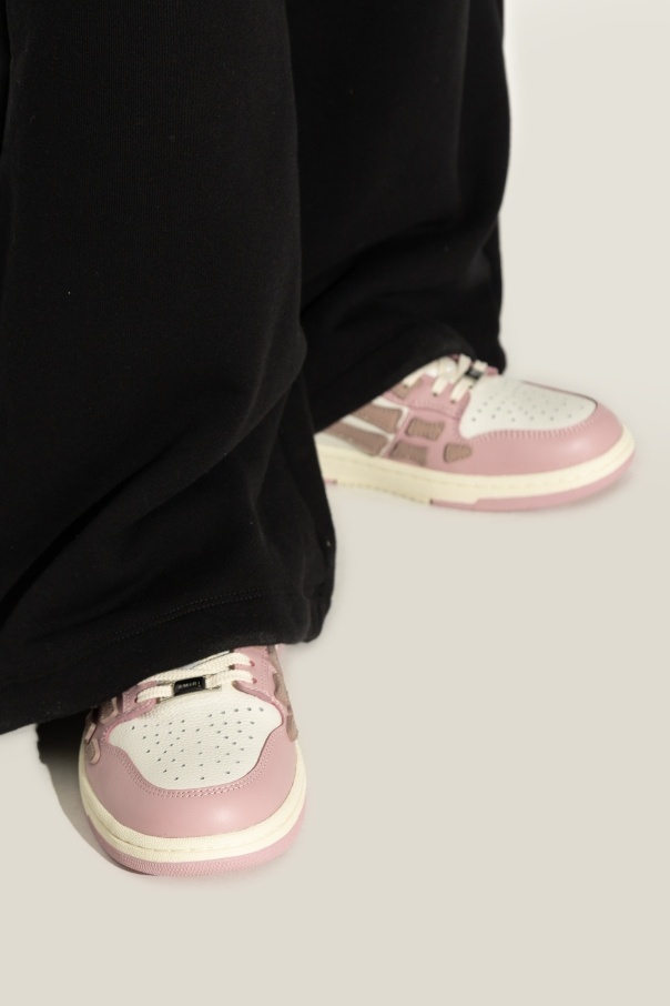 Amiri Skel Leather Low-top Sneakers In Pink