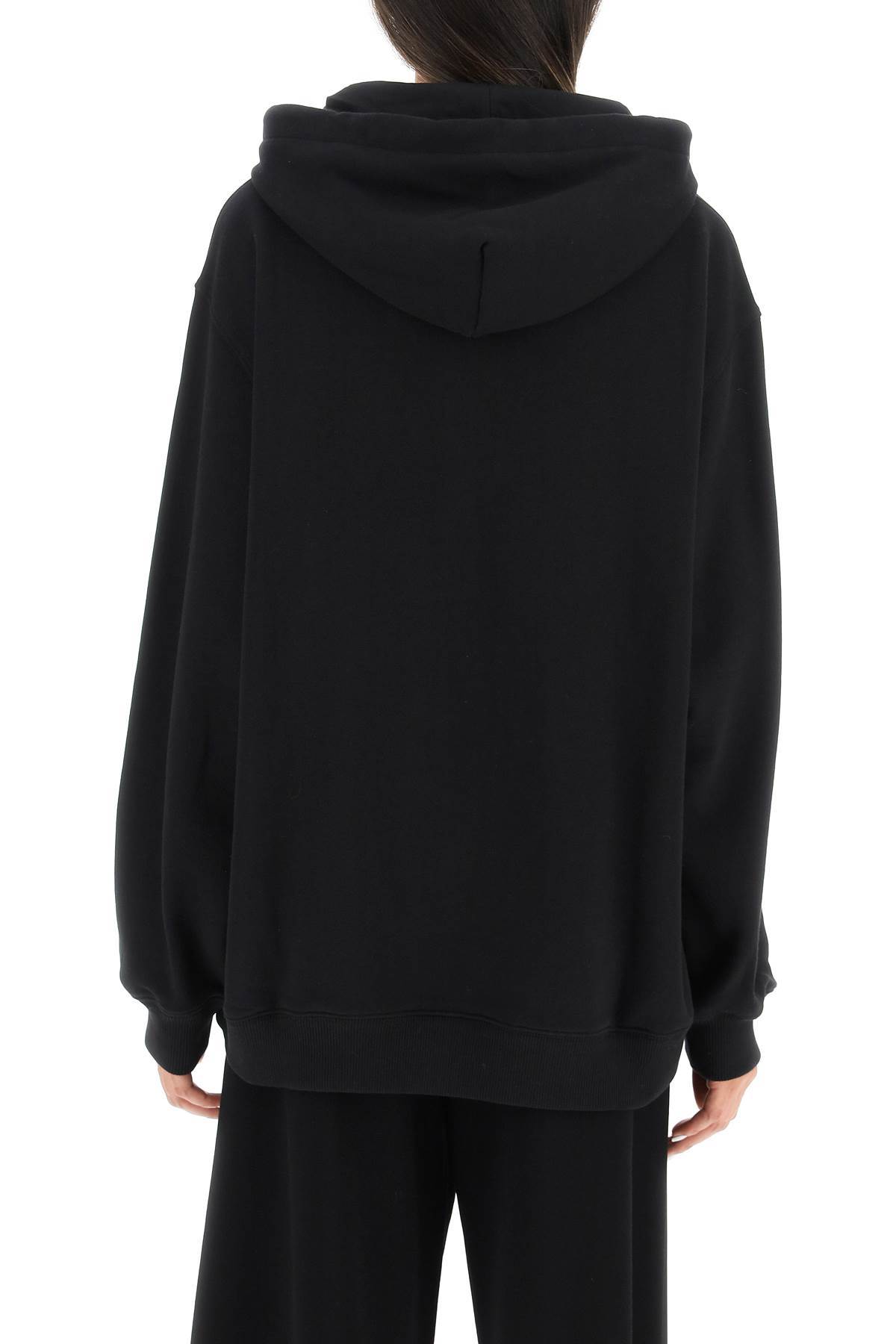 Msgm Logo Hooded Sweater In Black