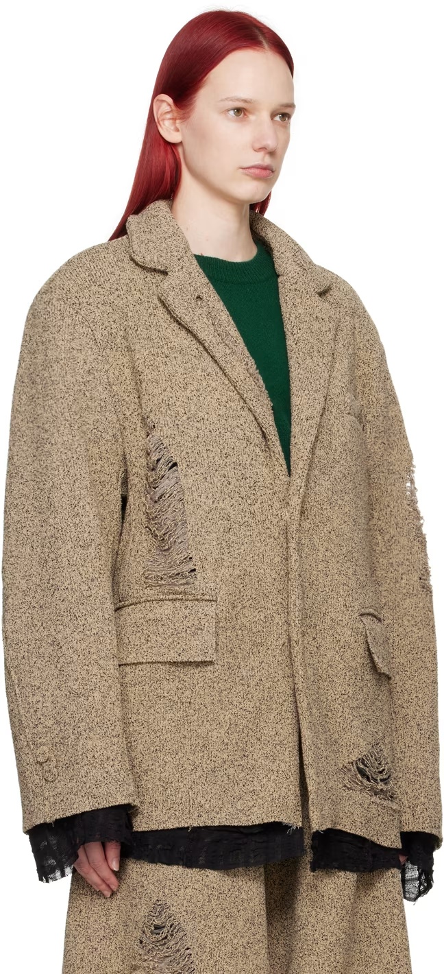 Ader Error Varto Lapel Blazer In Brown