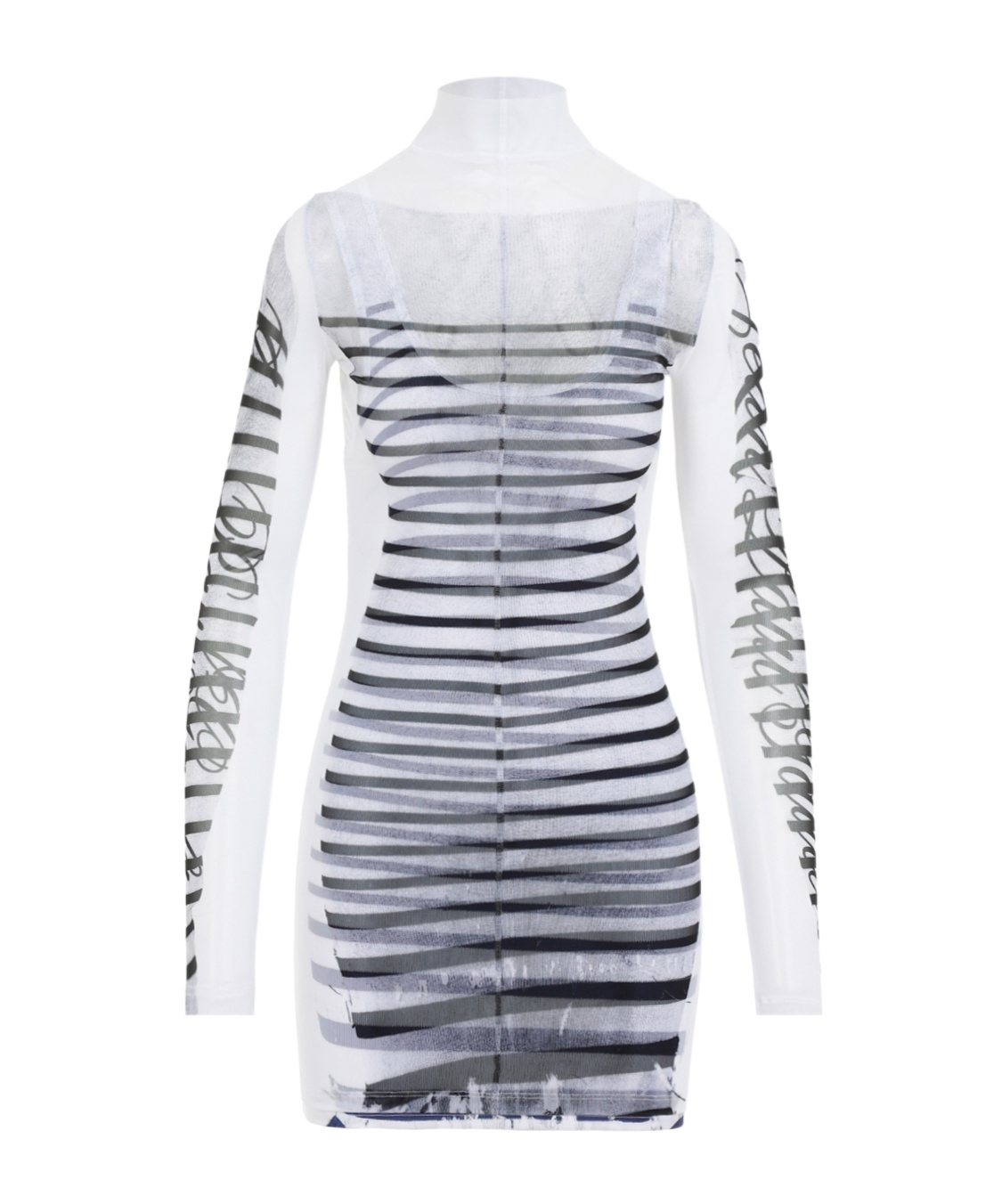 Shop Jean Paul Gaultier Marinère Mesh Minidress In White