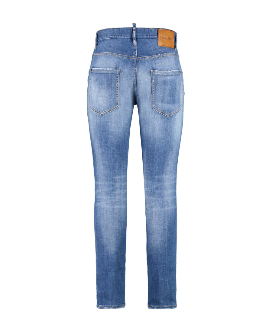 Dsquared2 Logo Denim Trousers In Blue