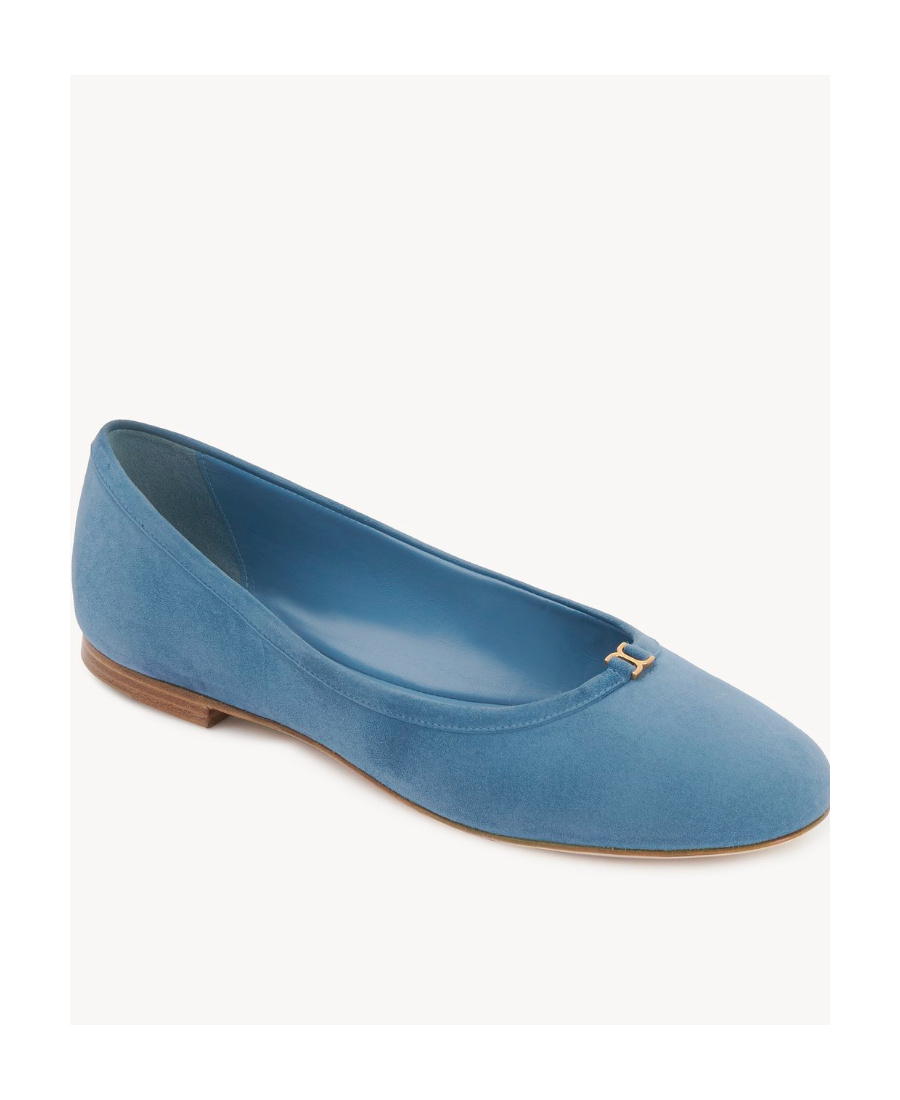 Chloé Ballerines Marcie Femme Bleu Taille 36 100% Peau De Chèvre, Bos Taurus, Farmed, Coo France In Blue