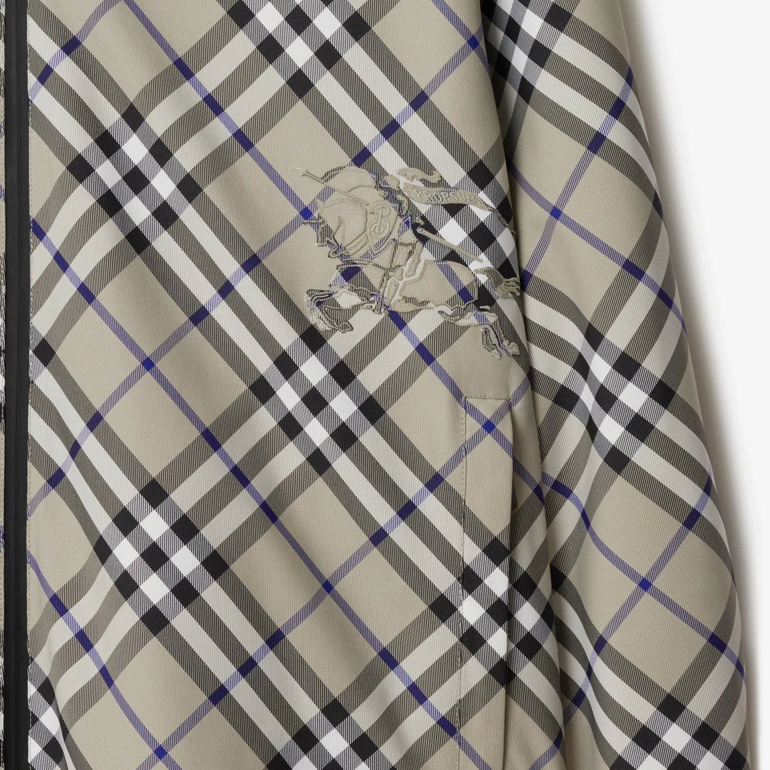 Burberry Cropped Reversible Check Jacket In Gray