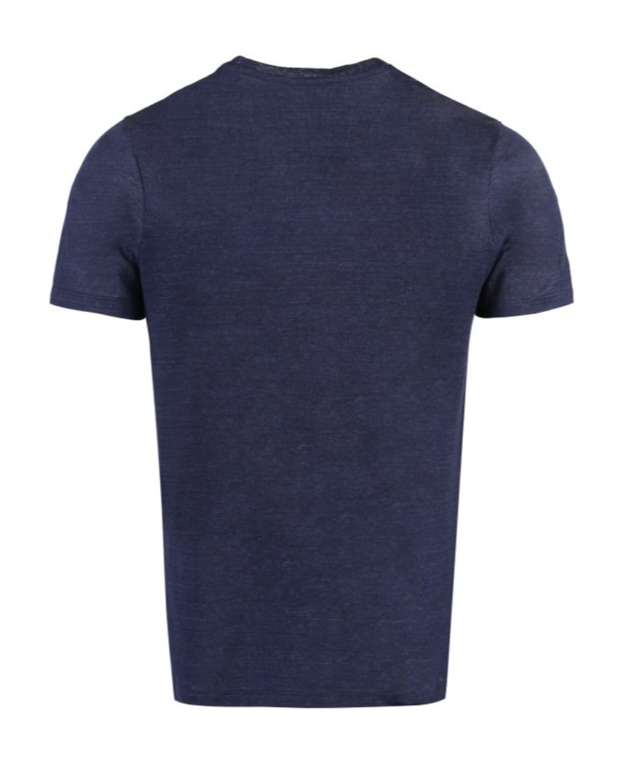 Shop Paul & Shark Paul Shark Linen Crew T-shirt In Black