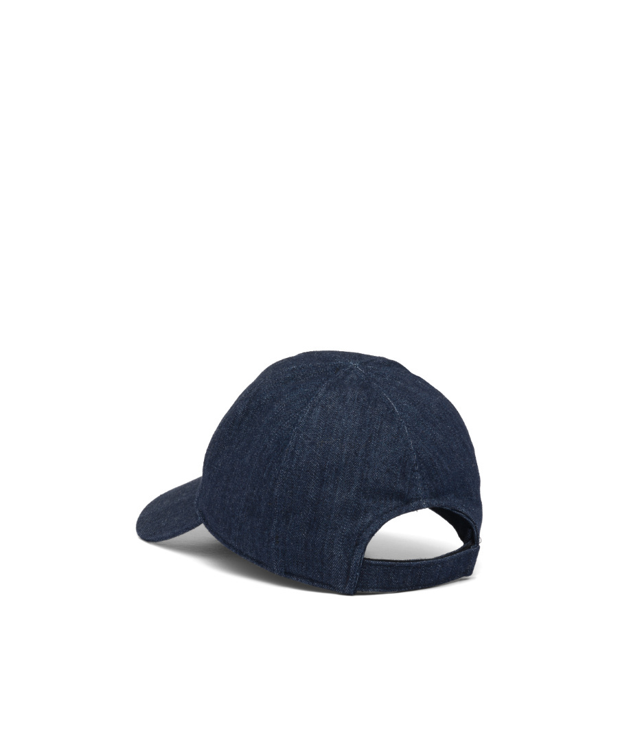 Prada Logo Splicing Baseball Hat In Blue