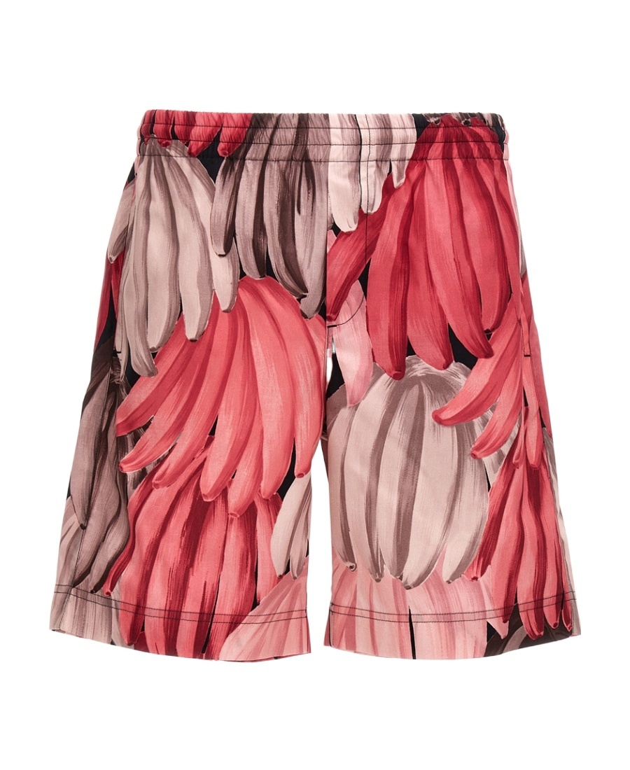 Msgm Logo Shorts In Red