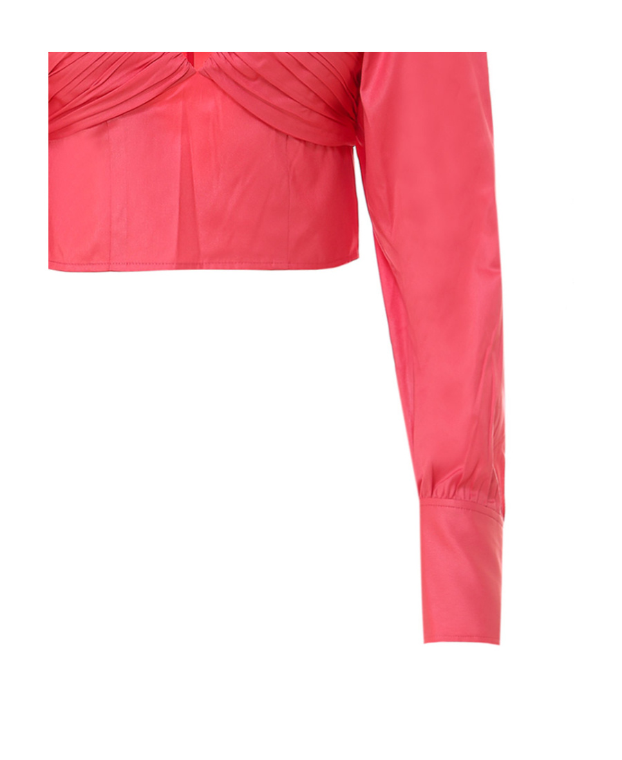 ROTATE BIRGER CHRISTENSEN ROTATE V-NECK RUCHED BLOUSE