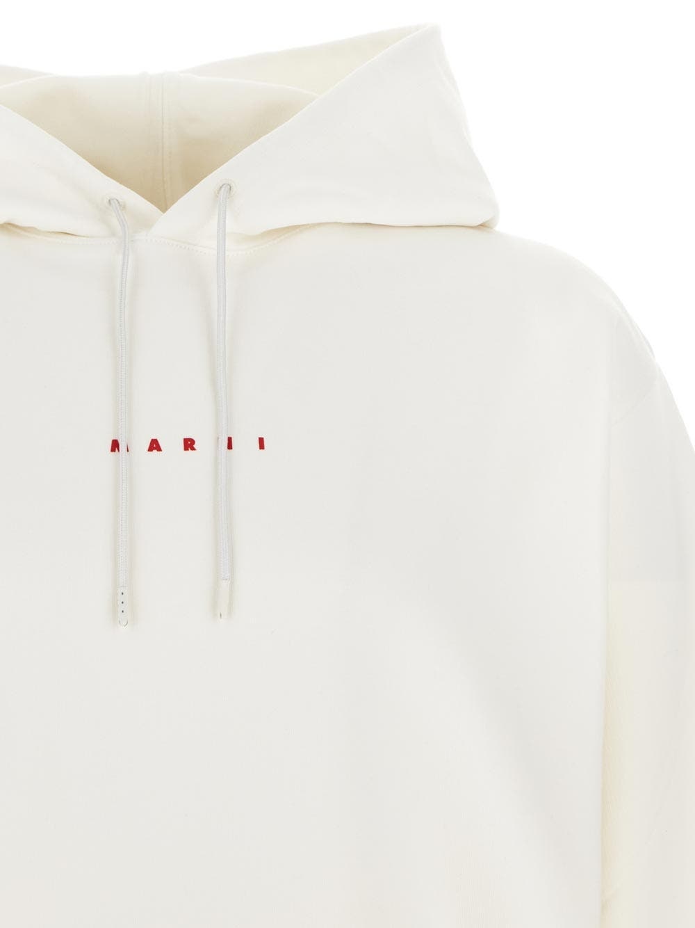 Marni Logo-print Cotton Hoodie In White
