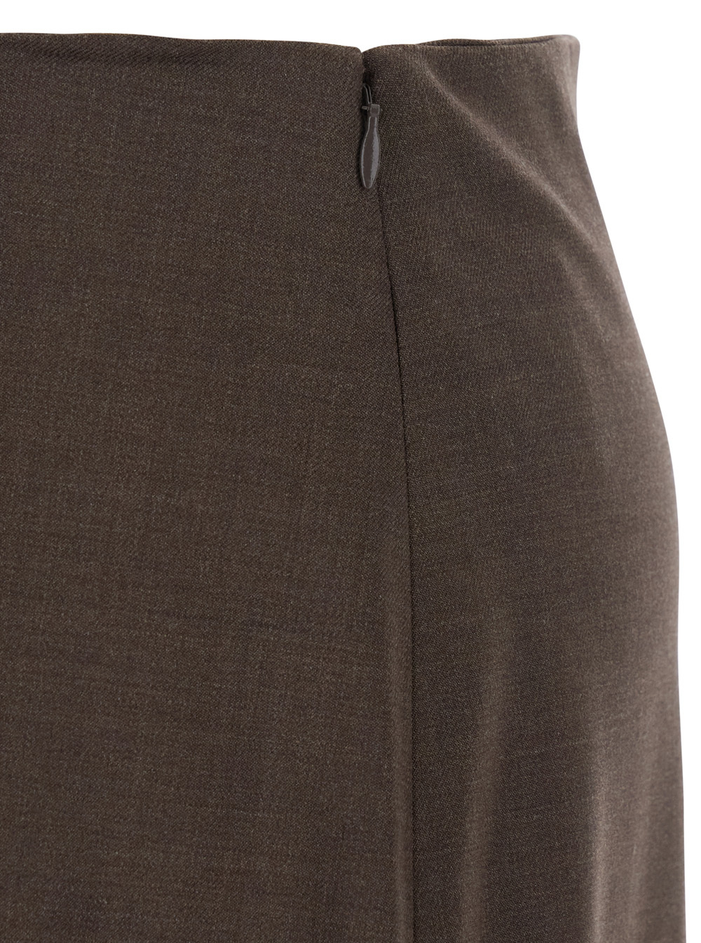 Loulou De Saison Brown Skirt With Pencil Deisgn And Side Closure In Wool Woman In Brown